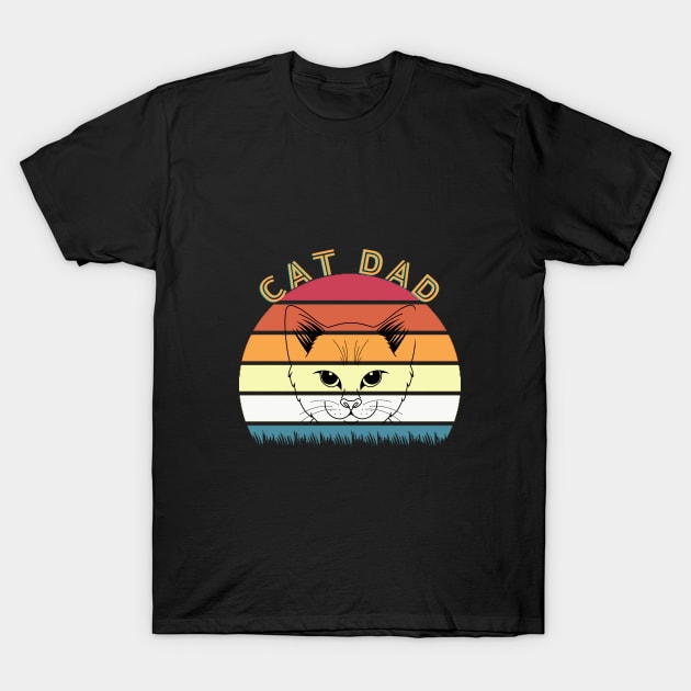 Vintage Best Cat Dad Ever T-Shirt by SHAIKY